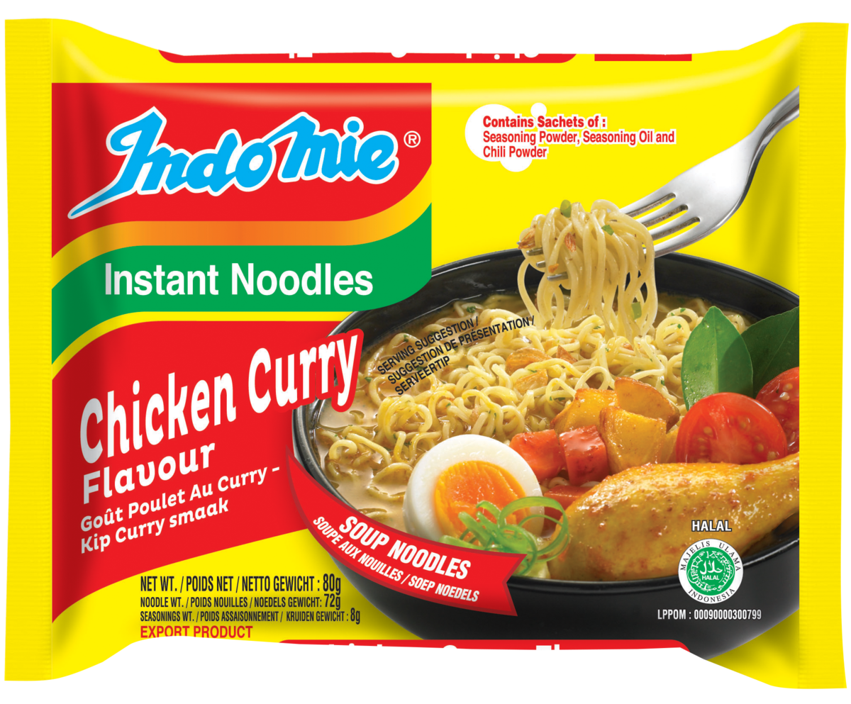 Chicken Curry Flavour Soup Instant Noodles 80g by Indomie