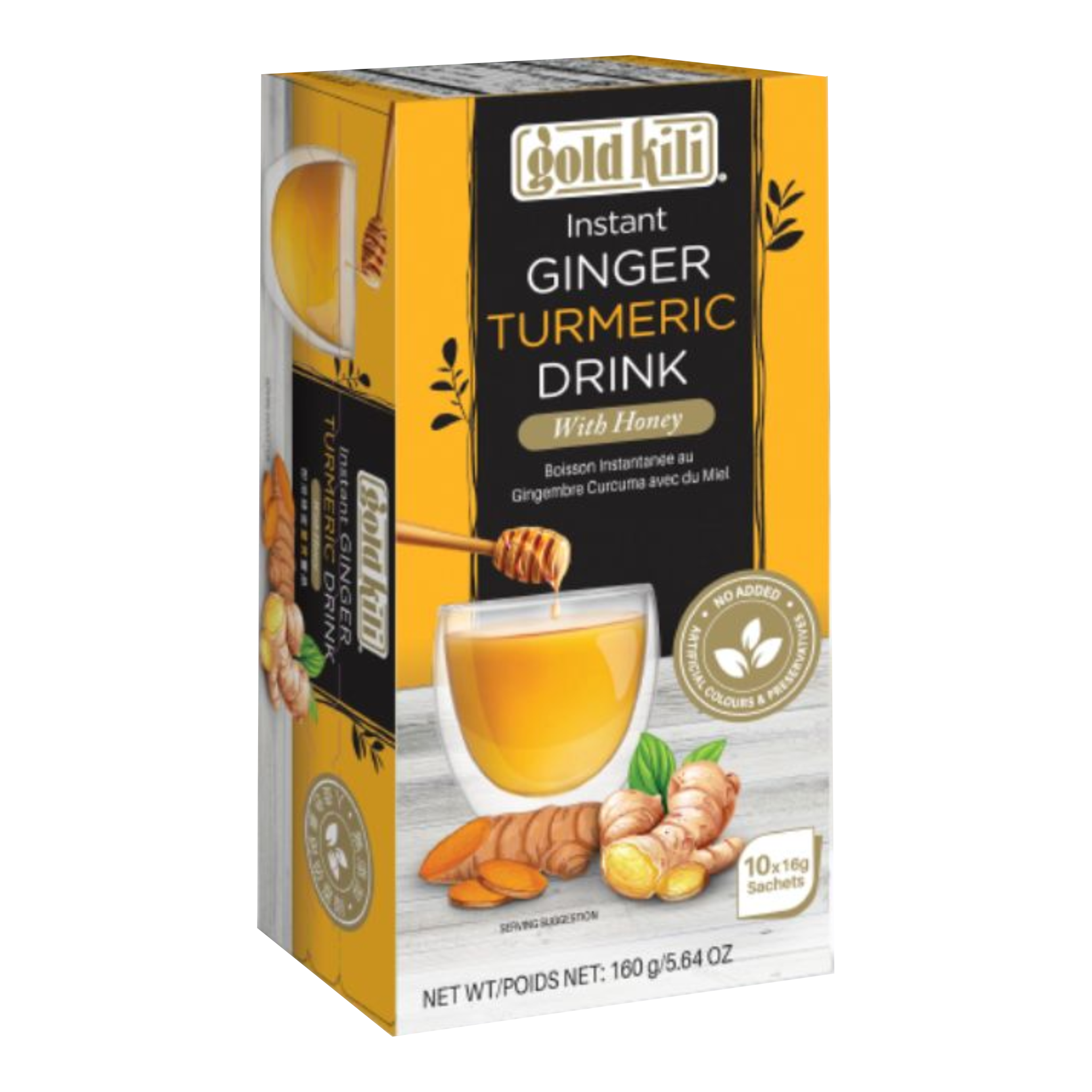Instant Ginger Turmeric Drink with honey (10 sachets) 160g by Gold Kili