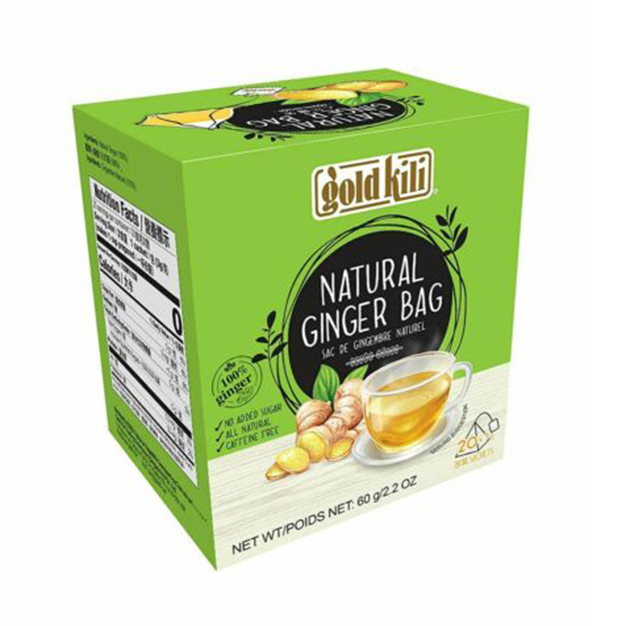 Instant Natural Ginger Bag (20 sachets) 60g by Gold Kili