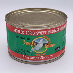 Pickled Acrid Sweet Mustard Greens Tin 230g by Pigeon