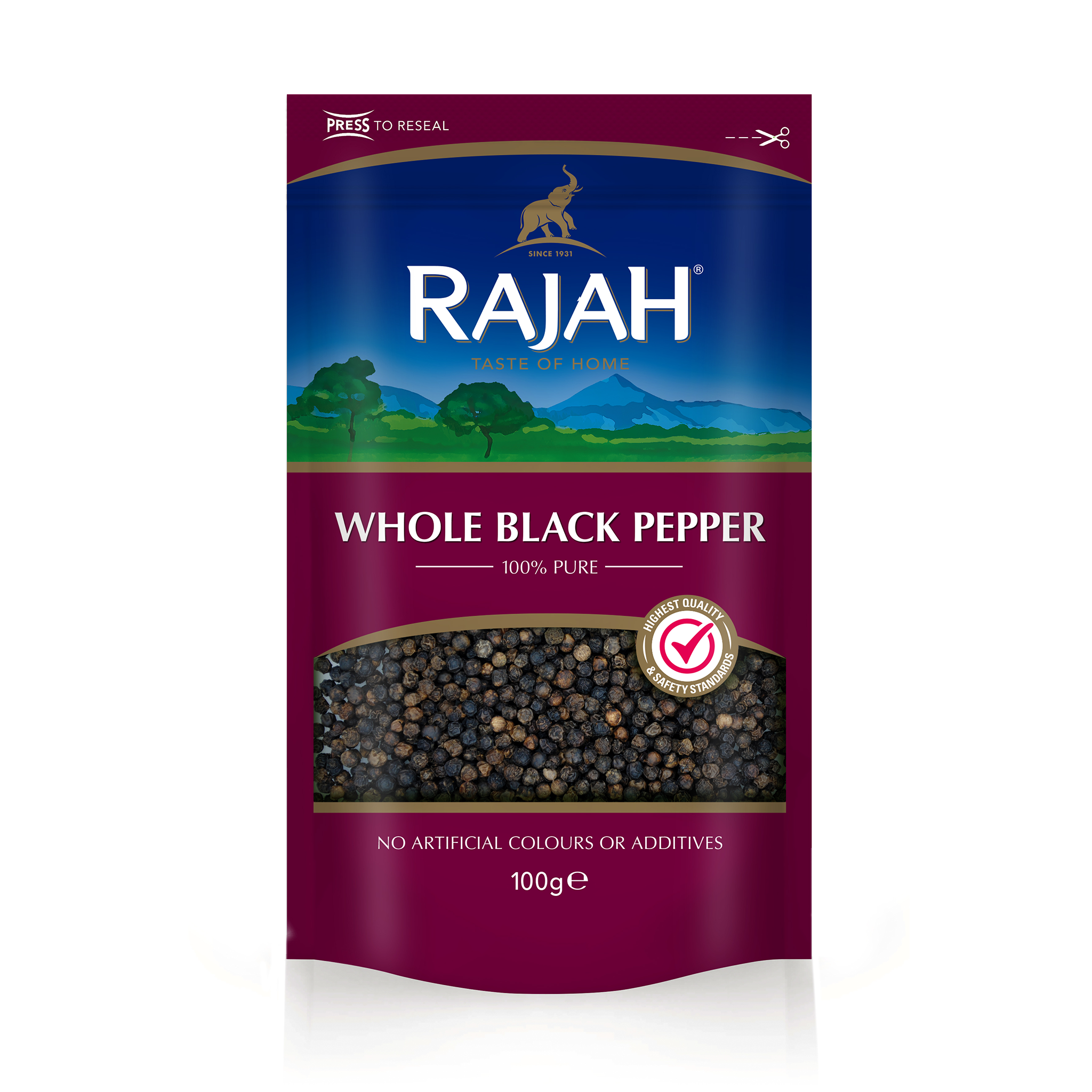 Whole Black Pepper 100g by Rajah