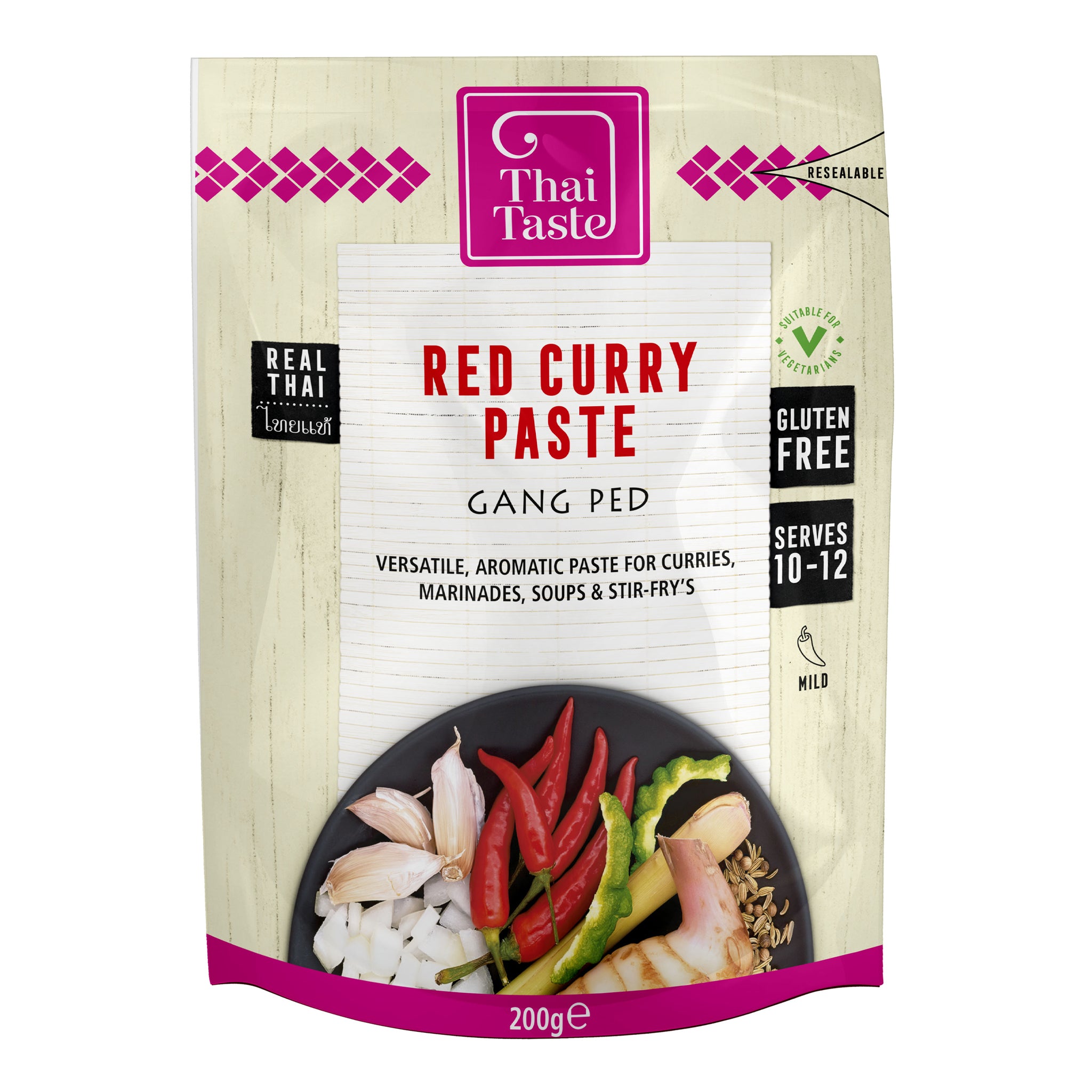 Thai Red Curry Paste (Gang Ped) 200g by Thai Taste