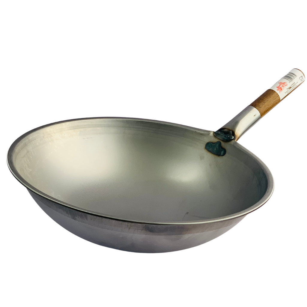 London Wok Rolled Edge Round Bottom Carbon Steel Wok 14inch by Hancock